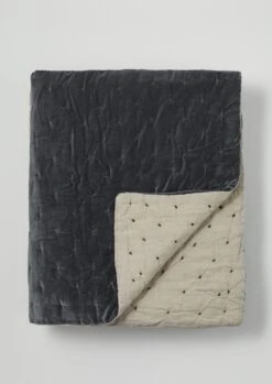 Hand Quilted Throw | Slate/Natural
