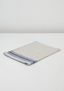 Irregular Stripe Linen Tea Towel | Natural/Blue -Falke Store 68naf d2 naturalblue