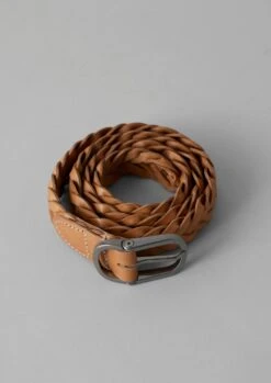 Bleu De Chauffe Woven Leather Belt | Natural -Falke Store ABGUS11 2