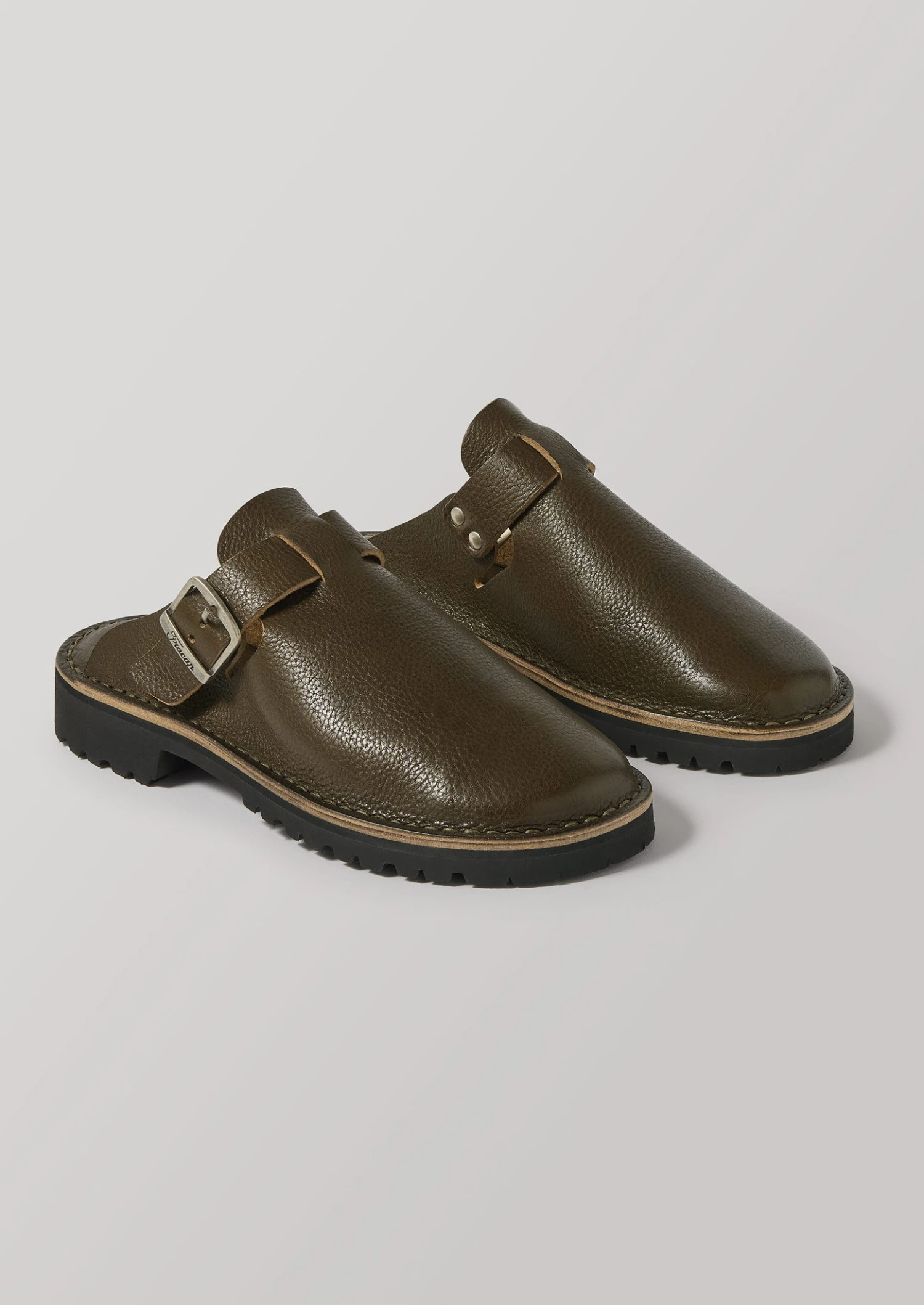 Fracap Leather Mules | Olive 3 Fracap Leather Mules | Olive