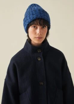 Donegal Marl Ribbed Hat | Blue Marl -Falke Store AHATW03 2