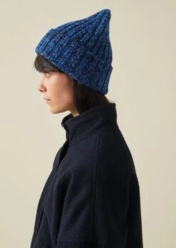 Donegal Marl Ribbed Hat | Blue Marl -Falke Store AHATW03 3