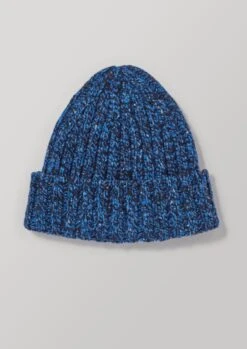 Donegal Marl Ribbed Hat | Blue Marl