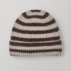 Stripe Ribbed Wool Hat | Coffee Bean/Natural -Falke Store AHATW04 coffeebeannatural 0