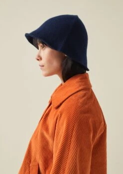 Bell Shaped Cashmere Hat | Navy -Falke Store AHATW14 3