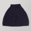 Lofty Alpaca Blend Knitted Poncho | Navy -Falke Store ASCTW08 navy 0