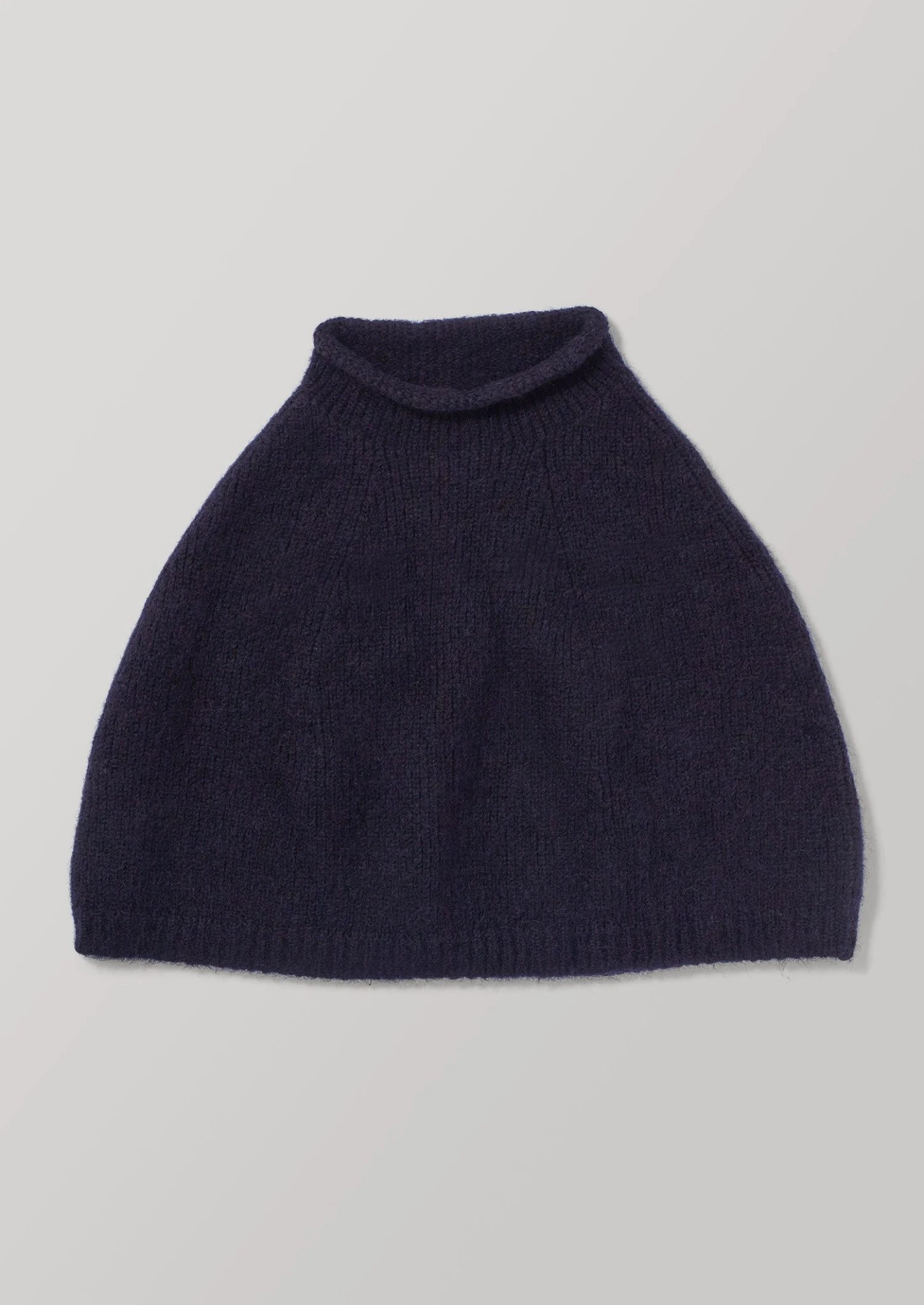 Lofty Alpaca Blend Knitted Poncho | Navy 3 Lofty Alpaca Blend Knitted Poncho | Navy