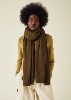 Cashmere Wool Wrap Scarf | Olive -Falke Store ASCTW19 2