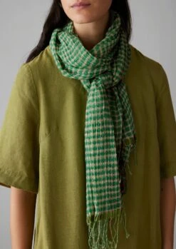 Island Gingham Hand Woven Scarf | Tapioca -Falke Store ASCUS03 2