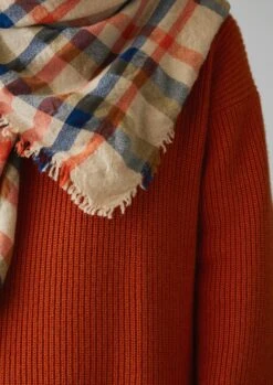 Allotment Check Boiled Wool Scarf | Ecru/Multi -Falke Store ASCUS05 2