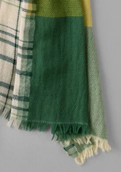 Cabin Check Scarf | Green/Multi -Falke Store ASCUS06 4
