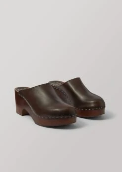 Kit And Clogs Studio Leather Mules | Dark Brown
