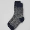 Nishiguchi Kutsushita Wool Jacquard Socks | Dark Blue/White -Falke Store ASOTW12 darkbluewhite 0