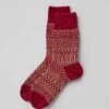 Nishiguchi Kutsushita Wool Jacquard Socks | Red -Falke Store ASOTW12 red 0