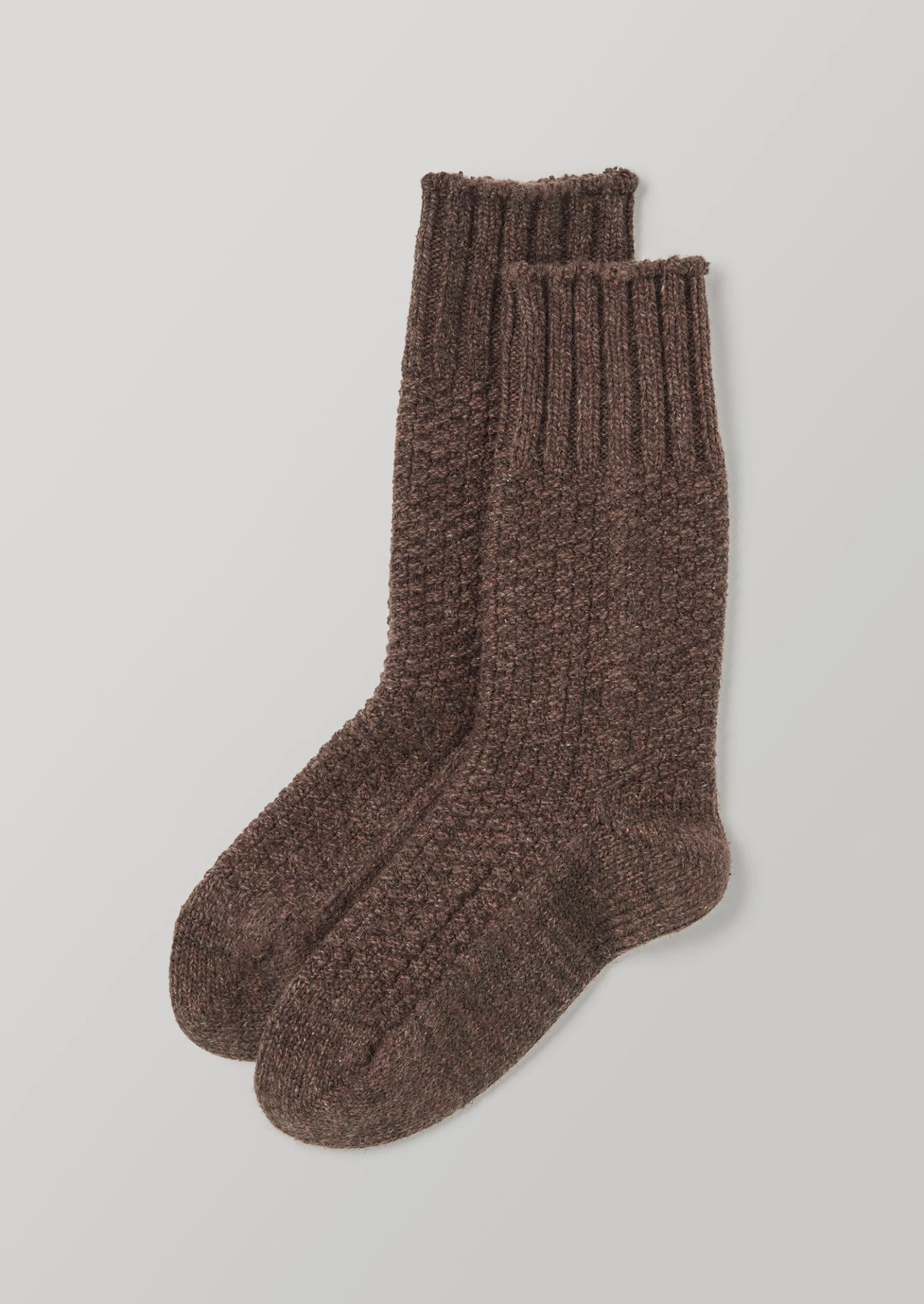 Nishiguchi Kutsushita Textured Boot Socks | Brown 3 Nishiguchi Kutsushita Textured Boot Socks | Brown