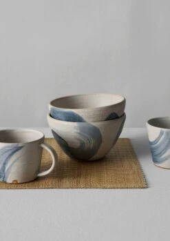 Rachel Gray Wave Mug | Dolomite/Water Blue -Falke Store HCETS05 02