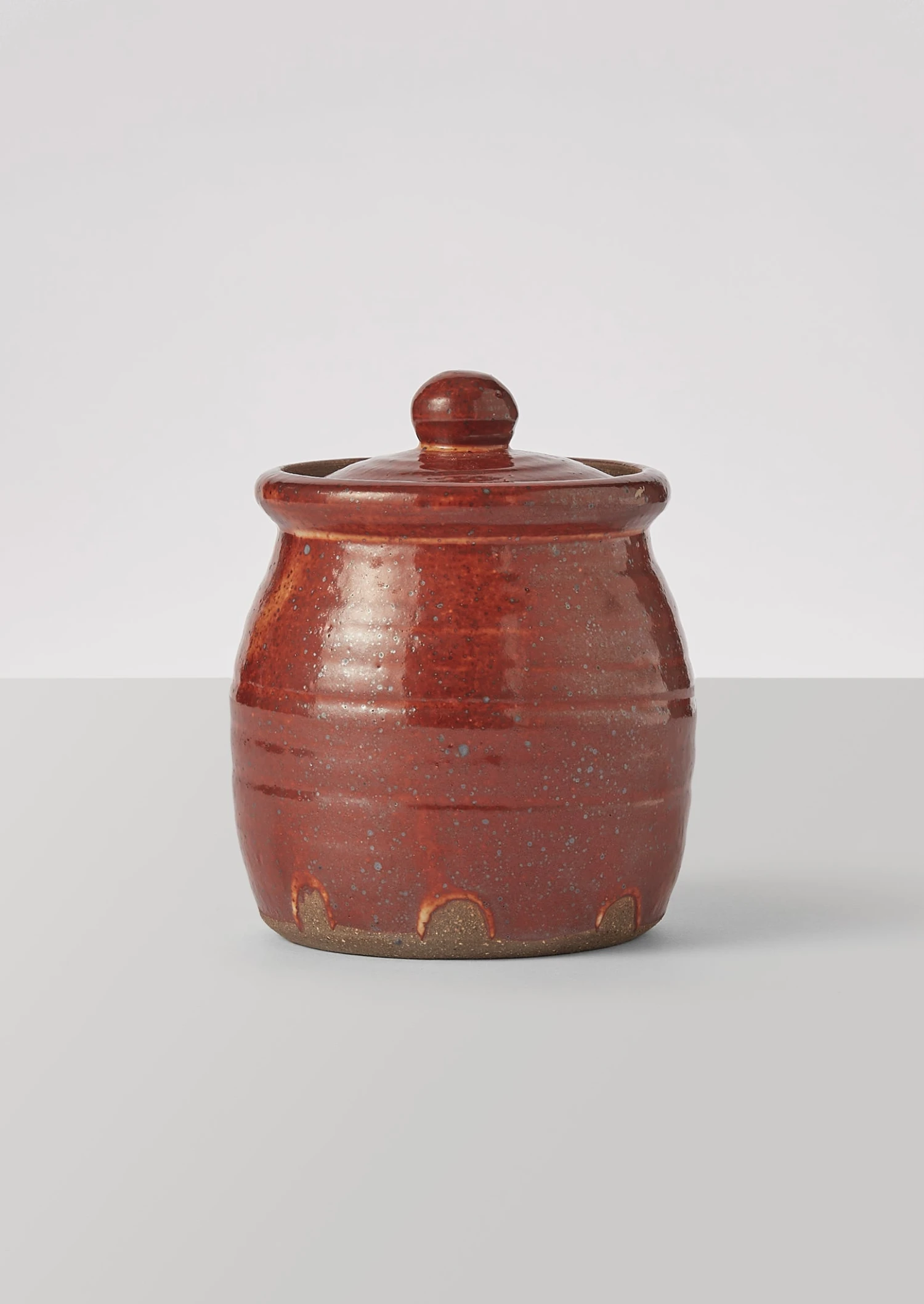 Leach Pottery Honey Jar | Red Shino 3 Leach Pottery Honey Jar | Red Shino