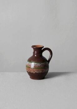 Casa De Folklore Horezu Dinner Candle Holder | Cocoa/Rust/Verdigris