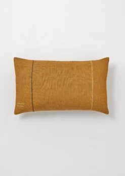 Rectangular Herringbone Embroidered Cushion Cover | Caramel