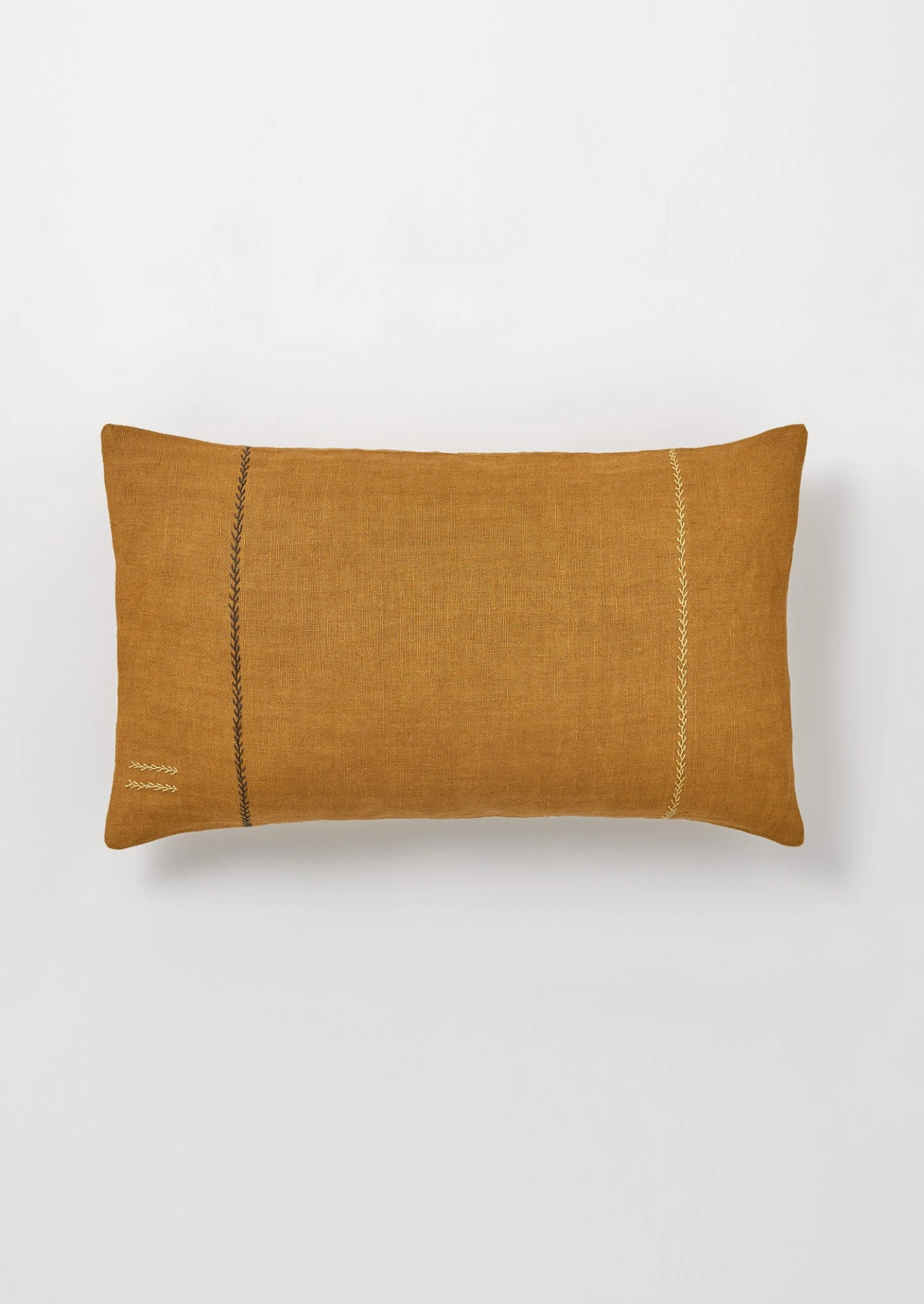 Rectangular Herringbone Embroidered Cushion Cover | Caramel 3 Rectangular Herringbone Embroidered Cushion Cover | Caramel