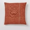 Square Herringbone Embroidered Cushion Cover | Spice -Falke Store HCUTS15 spice
