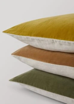 Square Velvet Cushion Cover | Pomelo/Natural -Falke Store HCUTW13 2