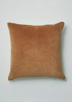 Square Velvet Cushion Cover | Pale Bronze/Natural