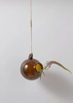 Hanging Boule Glass Vase | Brown -Falke Store HGLSW09 2