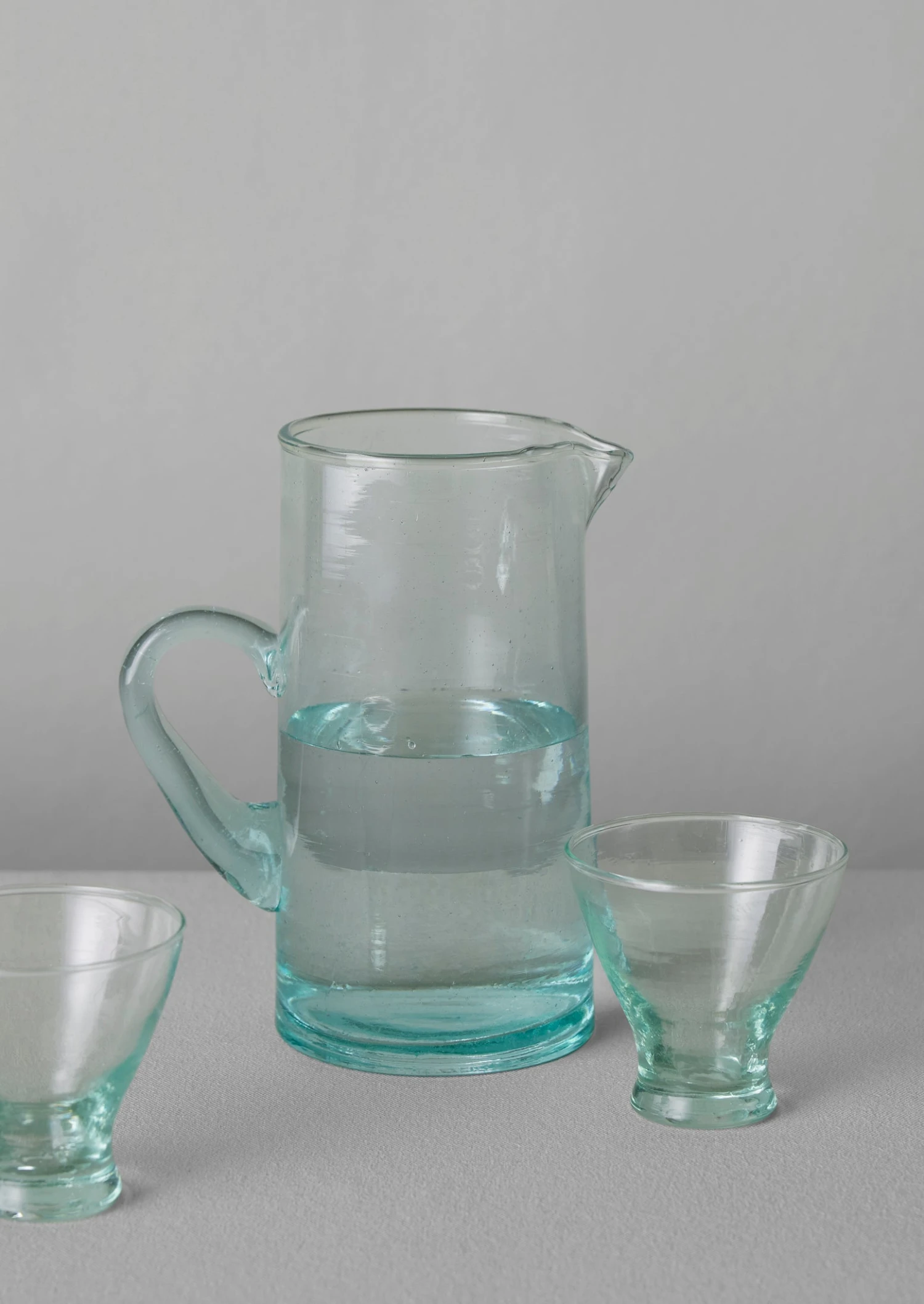 Handled Moroccan Glass Jug | Clear 4 Handled Moroccan Glass Jug | Clear - Image 2
