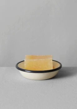 Enamel Soap Dish | Ecru/Dark Grey -Falke Store HHASW04 02