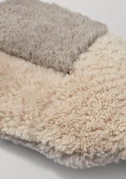 Patched Sheepskin Hot Water Bottle Cover | Ecru/Mole -Falke Store HHATW02 3