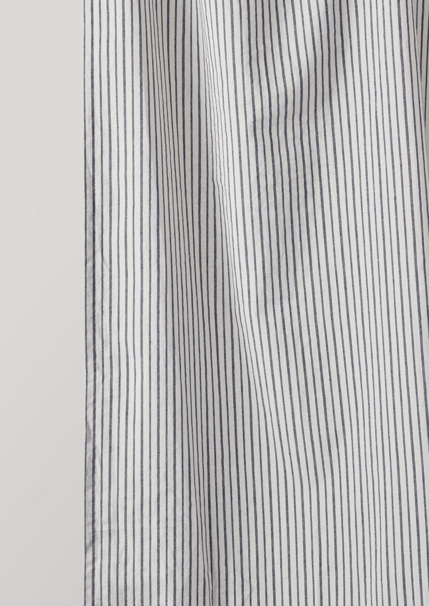 Organic Pyjama Stripe Shower Curtain | Navy/Ecru 7 Organic Pyjama Stripe Shower Curtain | Navy/Ecru - Image 5