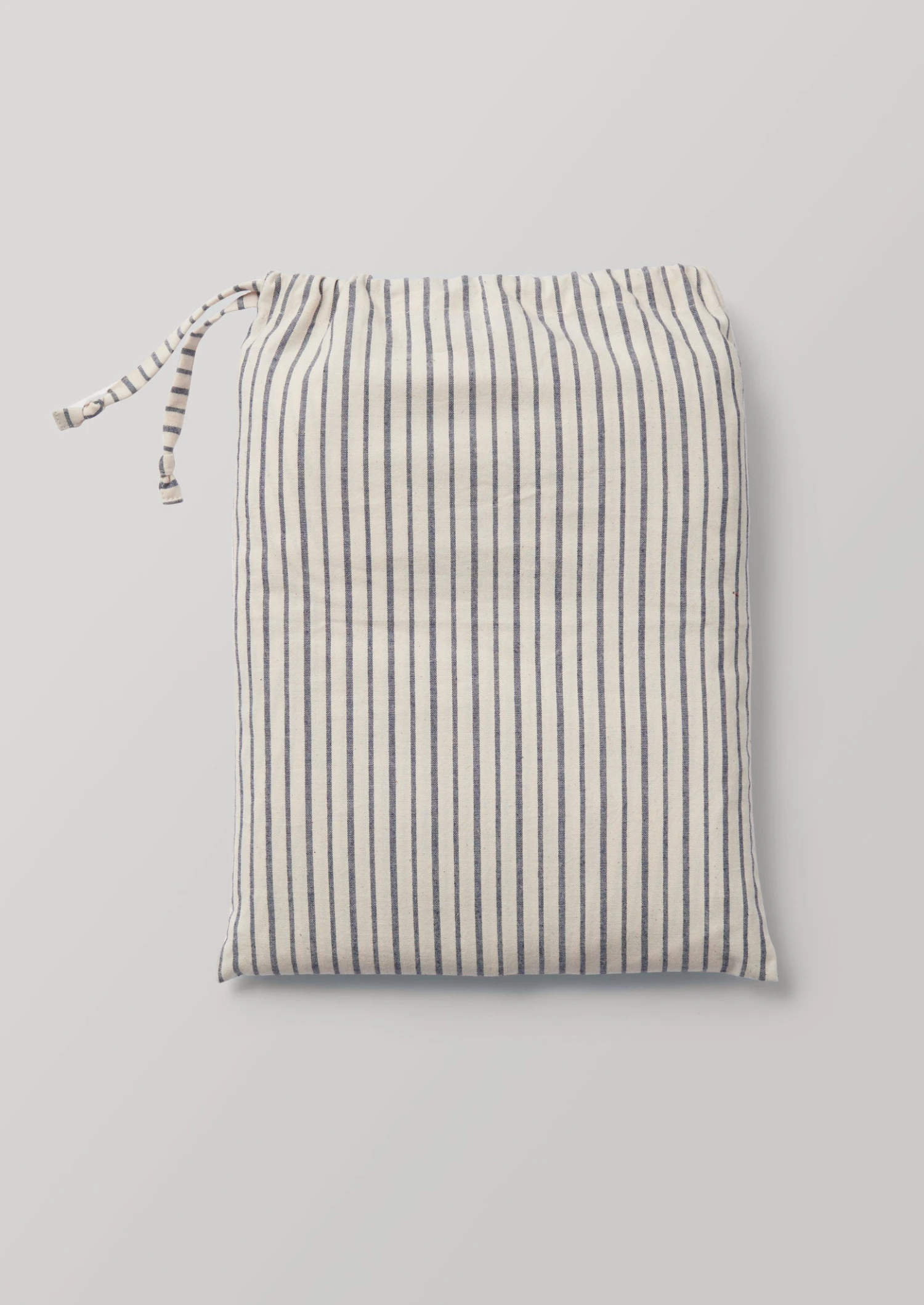 Organic Pyjama Stripe Shower Curtain | Navy/Ecru 9 Organic Pyjama Stripe Shower Curtain | Navy/Ecru - Image 7