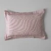 Organic Cotton Ticking Stripe Oxford Pillowcase | Ecru/Rose
