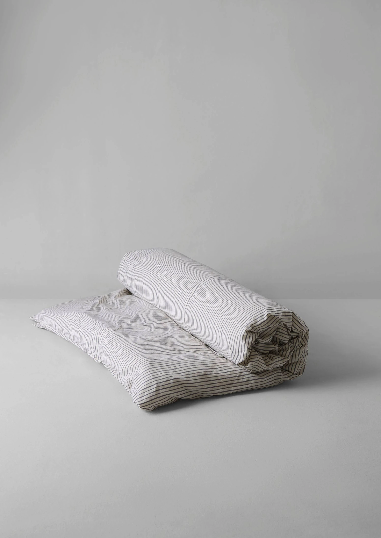 Organic Cotton Pyjama Stripe Duvet Cover | Navy/Ecru 3 Organic Cotton Pyjama Stripe Duvet Cover | Navy/Ecru