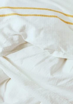 Organic Cotton Varali Duvet Cover | Chalk/Ochre -Falke Store HSDTS05 01