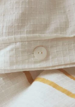 Organic Cotton Varali Duvet Cover | Chalk/Ochre -Falke Store HSDTS05 03