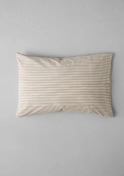 Organic Cotton Ticking Stripe Housewife Pillowcase | Ecru/Straw