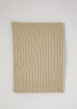 Organic Cotton Ticking Stripe Fitted Sheet | Ecru/Straw