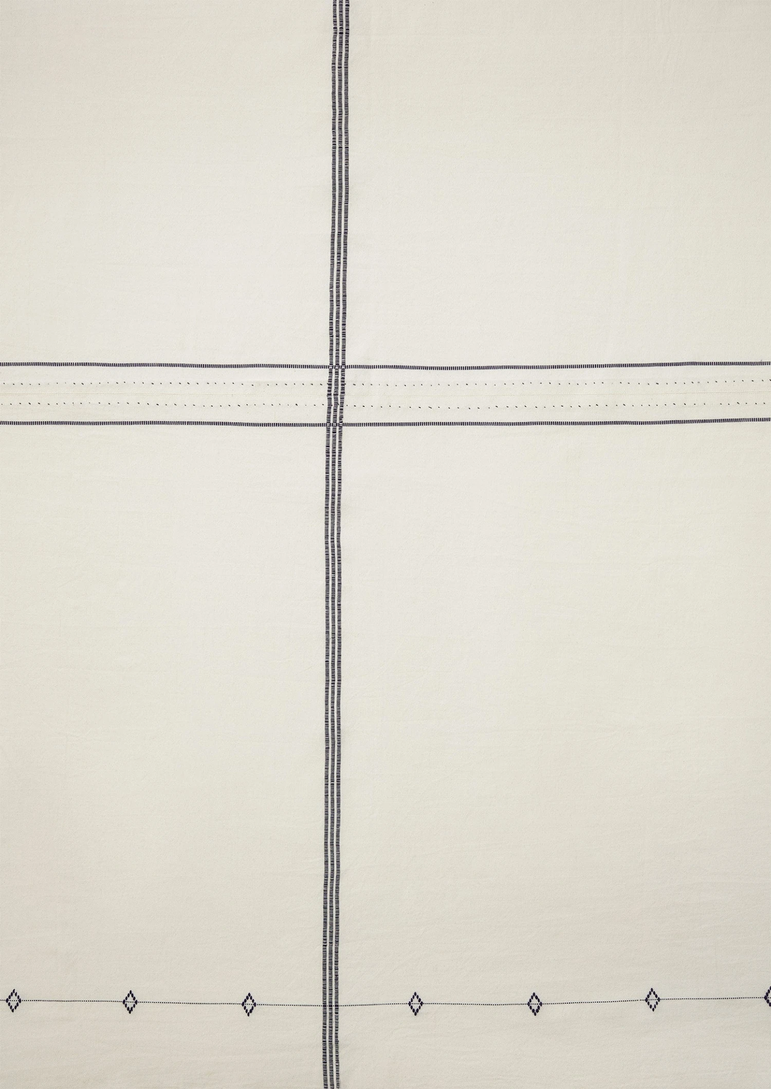 Hand Woven Cotton Tablecloth | Ecru/Provence Blue 7 Hand Woven Cotton Tablecloth | Ecru/Provence Blue - Image 5