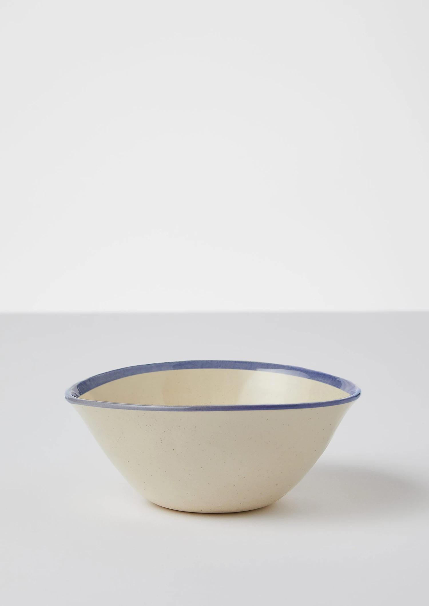 Wonki Ware Pudding Bowl | Natural/Blue 3 Wonki Ware Pudding Bowl | Natural/Blue