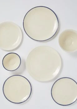 Wonki Ware Dinner Plate | Natural/Blue -Falke Store HTBTS12 2