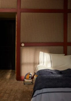 Diamond Wool Blanket | Navy/Caramel -Falke Store HTQRW12 2