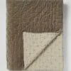 Hand Quilted Velvet Throw | Soft Mole/Natural