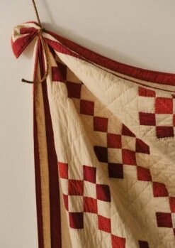 Geo Block Patchwork Cotton Quilt | Clay Red/Deep Coral 9 Geo Block Patchwork Cotton Quilt | Clay Red/Deep Coral -Falke Store HTQTS02 2