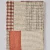 Patched Check Hand Woven Cotton Quilt | Ecru/Coral/Prune -Falke Store HTQTW02 ecrucoralprune 0