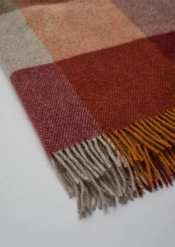 Colour Block Wool Blanket | Mulberry/Honey/Birch -Falke Store HTQTW10 2