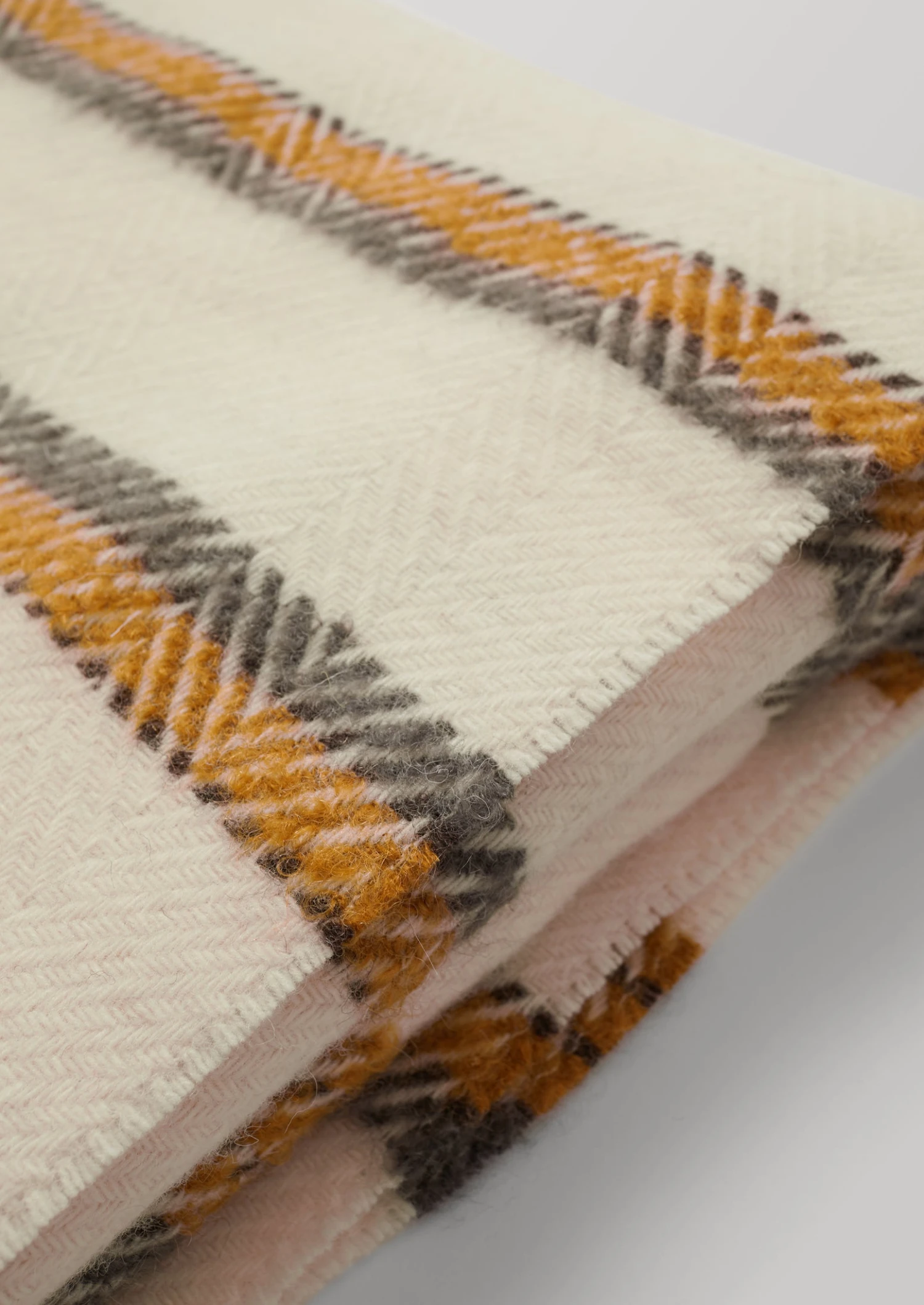 Gaucho Stripe Wool Mohair Blanket | Charcoal/Cumin 6 Gaucho Stripe Wool Mohair Blanket | Charcoal/Cumin - Image 4