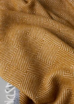 Diamond Wool Blanket | Caramel/Charcoal -Falke Store HTQTW19 5