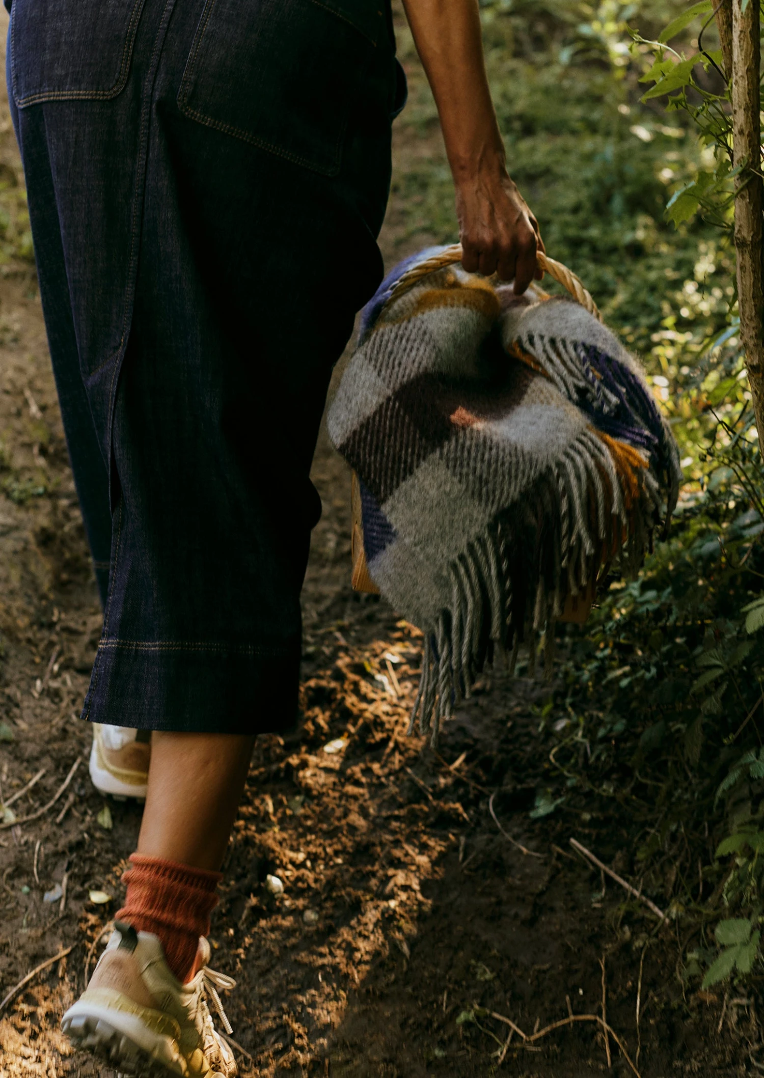Lena Wool Check Blanket | Navy/Caramel 4 Lena Wool Check Blanket | Navy/Caramel - Image 2